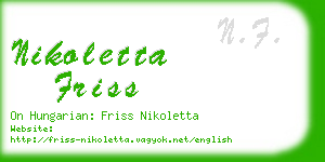 nikoletta friss business card